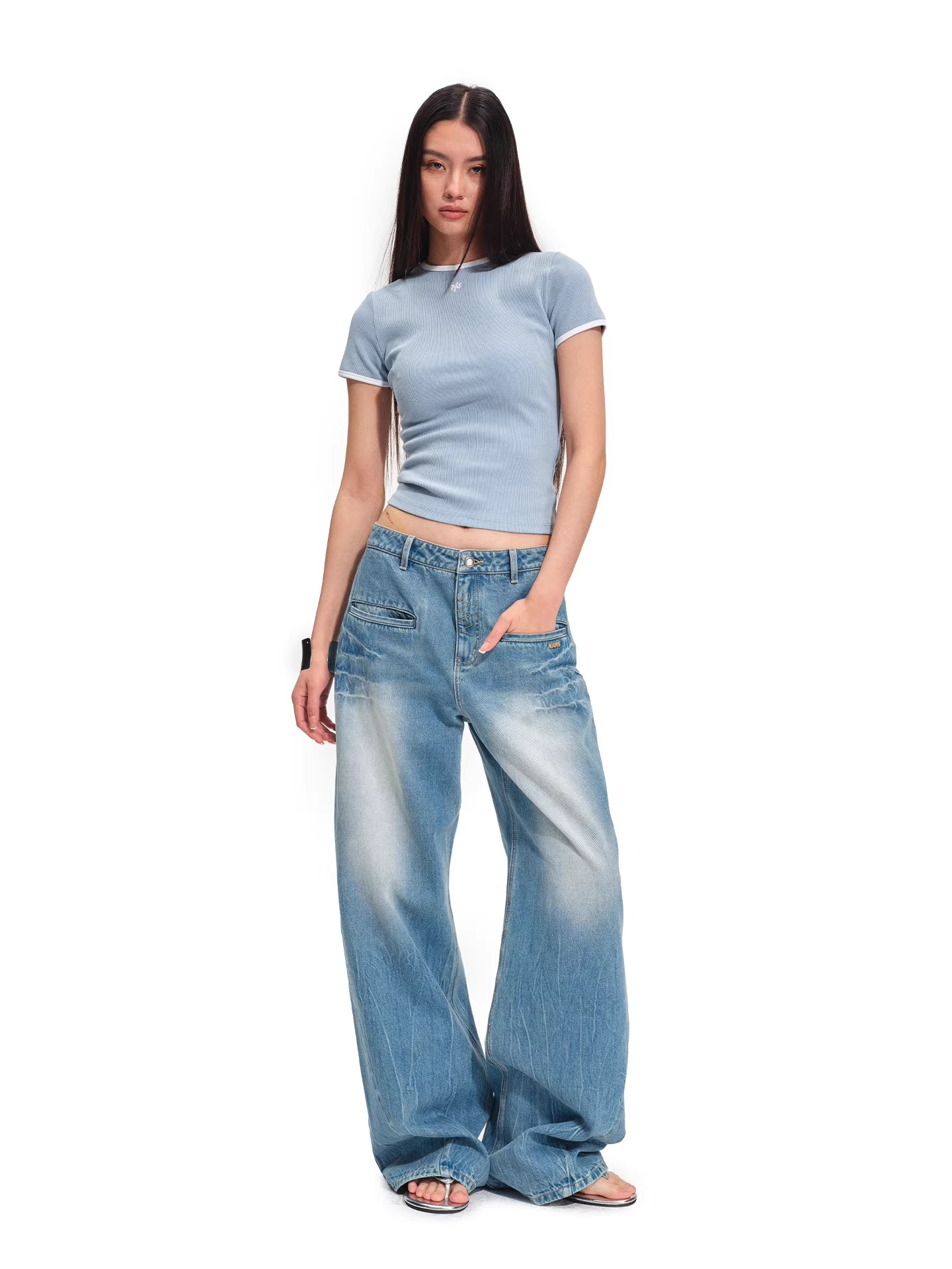 Breathable Relaxed Straight-Leg Denim Jeans