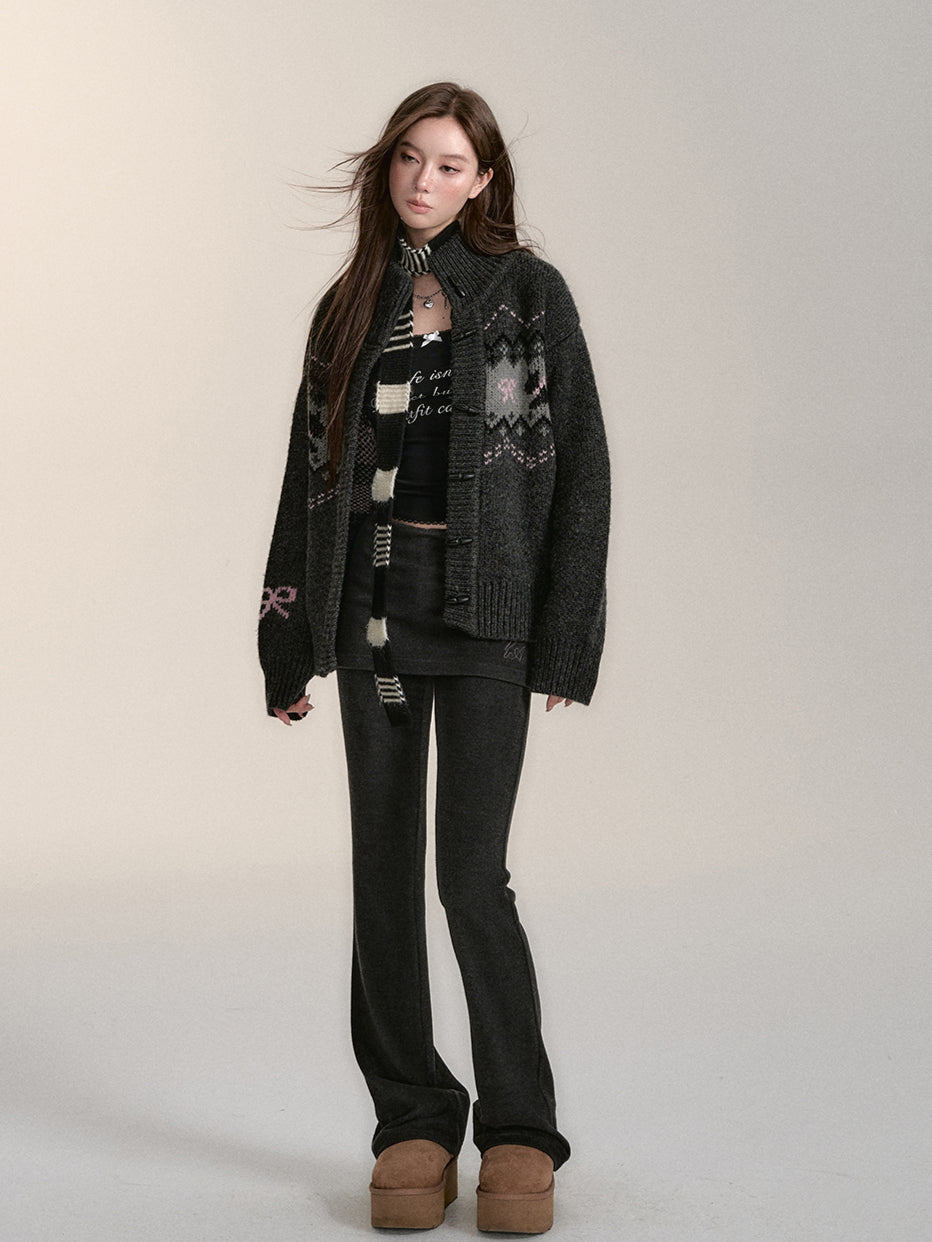 Fair Isle Loose Knit Cardigan - CHINASQUAD
