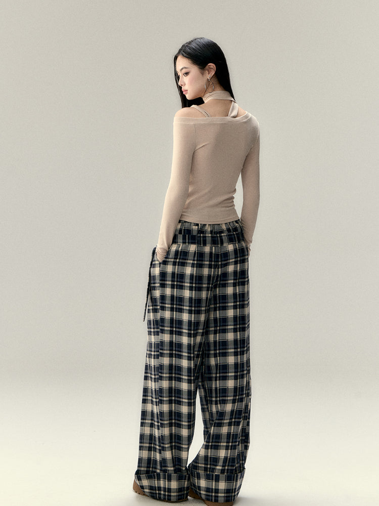 Wool Blend Asymmetric Shoulder T-Shirt - CHINASQUAD