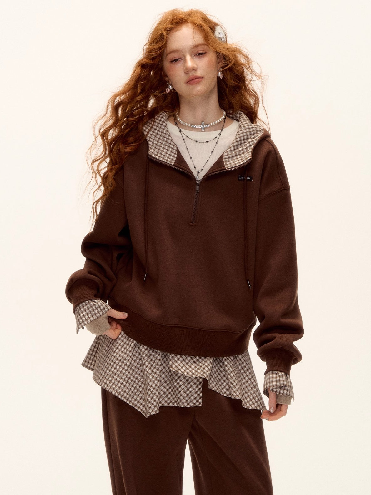 Fleece Hoodie & Wide-Leg Sweatpants Set