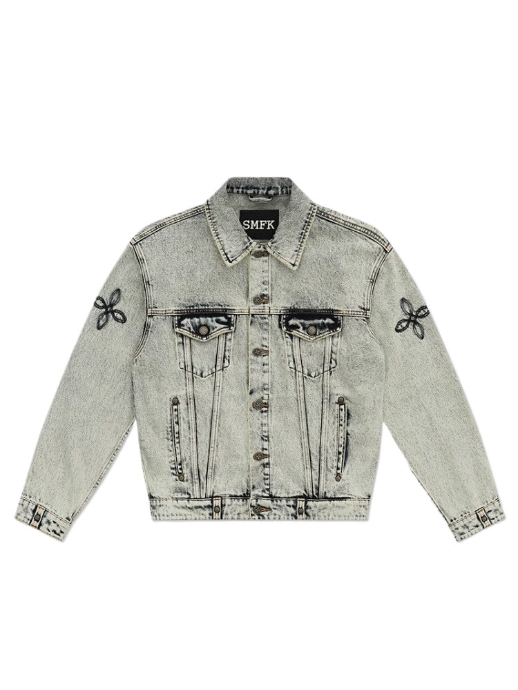 Vintage Black Washed Denim Jacket - CHINASQUAD