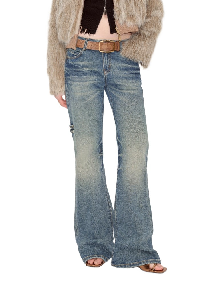 Blue Denim Flared Pants - CHINASQUAD