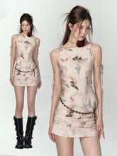 Butterfly Print Tank Top & Skirt Set - CHINASQUAD