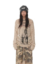 Icelandic Animal Pattern Open-Knit Sweater - CHINASQUAD
