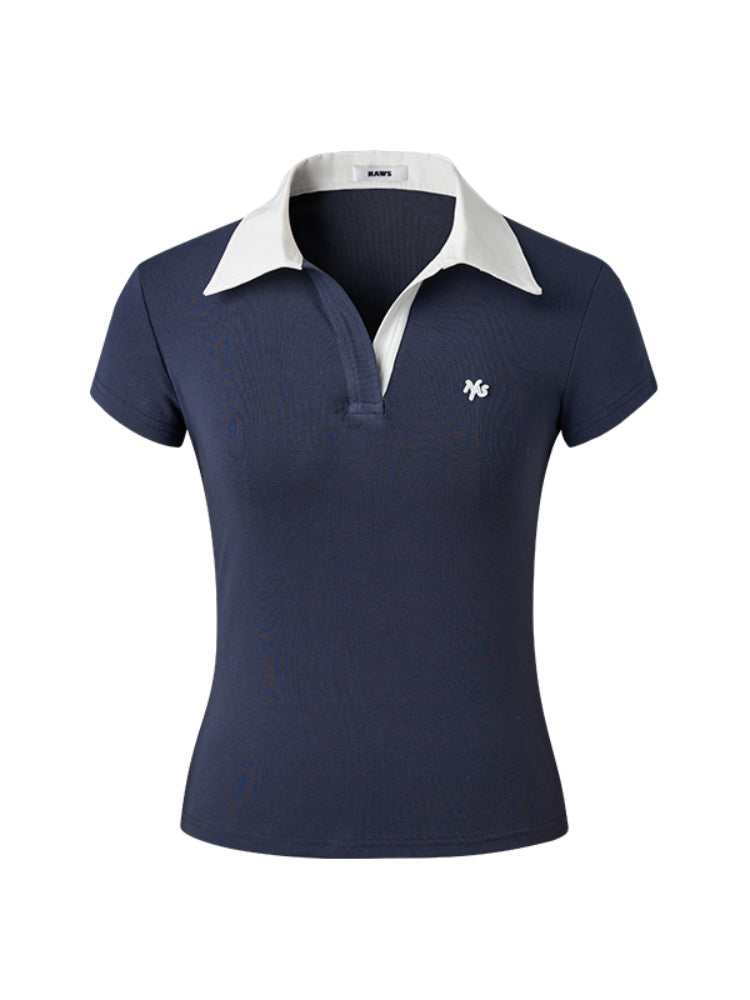 Black and White Striped Slim Fit Shoulder T-shirt - CHINASQUAD