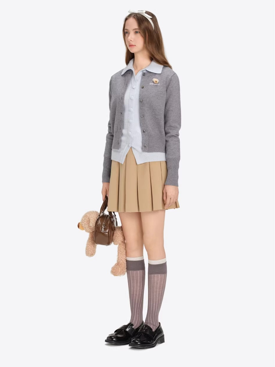 Cropped Knit Cardigan Sweater