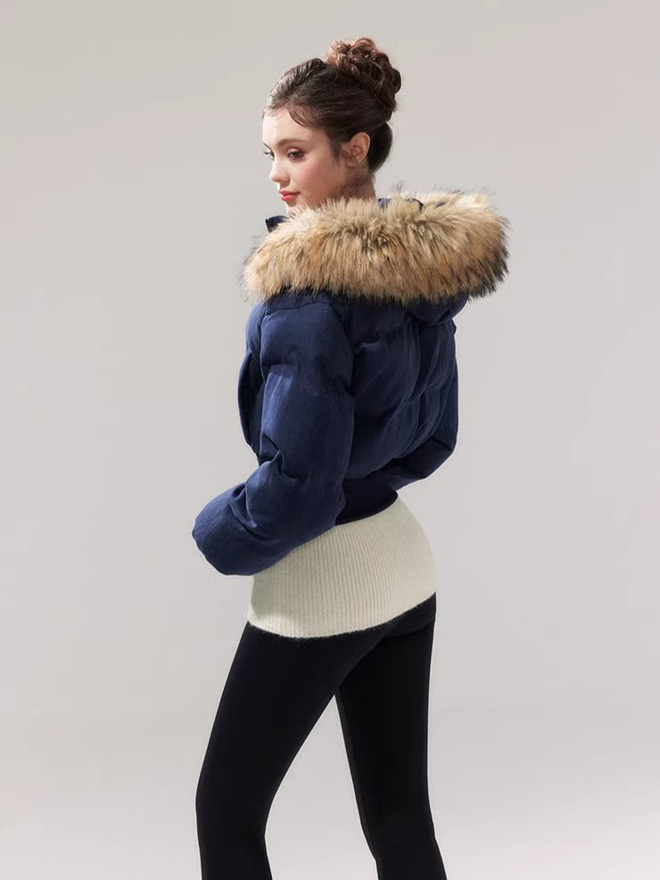 Retro Hourglass Waist Cotton Puffer Jacket