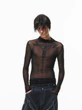 Black Chain-Decorated Washed Cargo Pants - CHINASQUAD