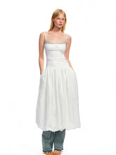 Color - Block Splicing Strappy Puff Dress - CHINASQUAD