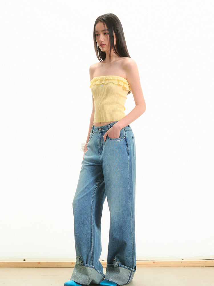 Ruffled Knit Modern Tank Top - CHINASQUAD