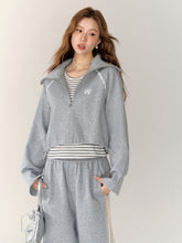 Two-Piece Embroidered Cropped Hoodie - CHINASQUAD