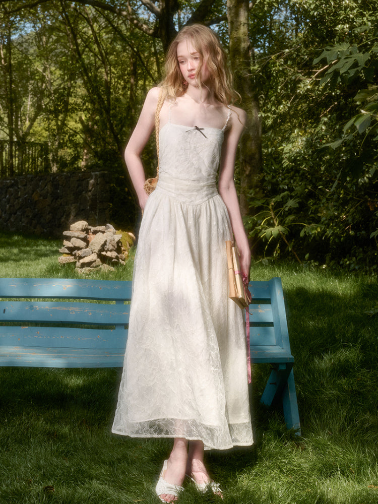 Lace Sequin Shimmer Waist - Cinching Camisole Dress - CHINASQUAD