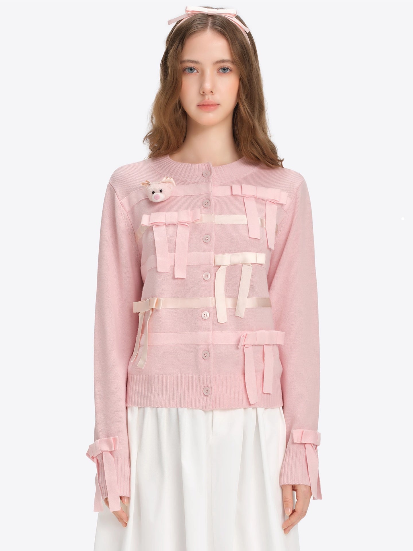 Bow Detail Knit Cardigan