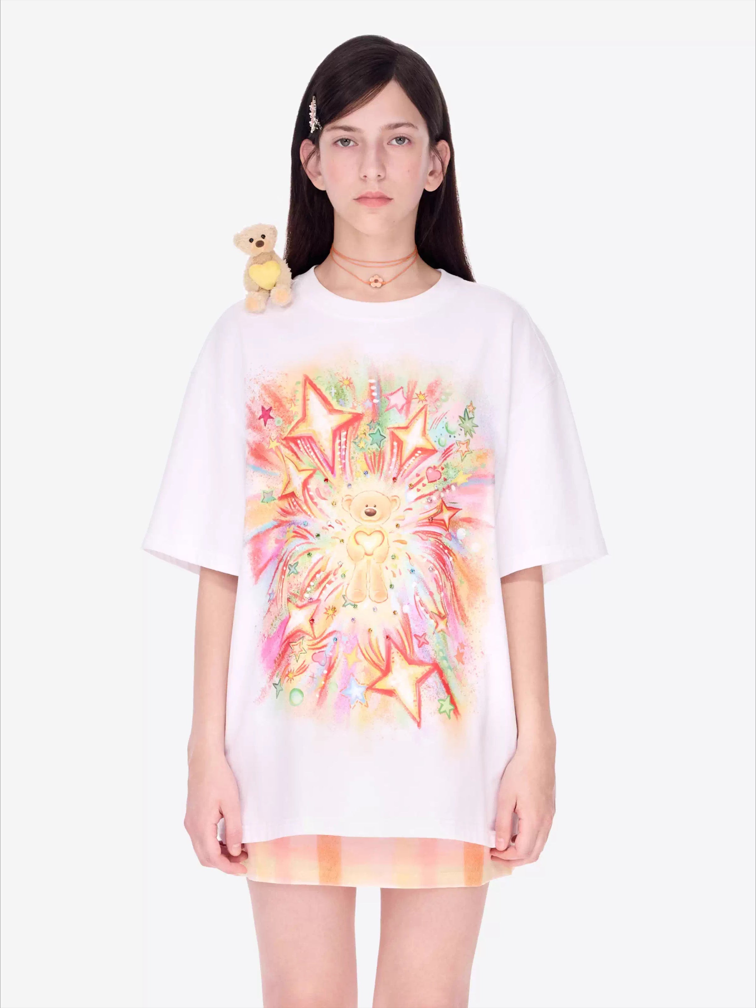 Luminous Heart Graphic Oversized T-Shirt