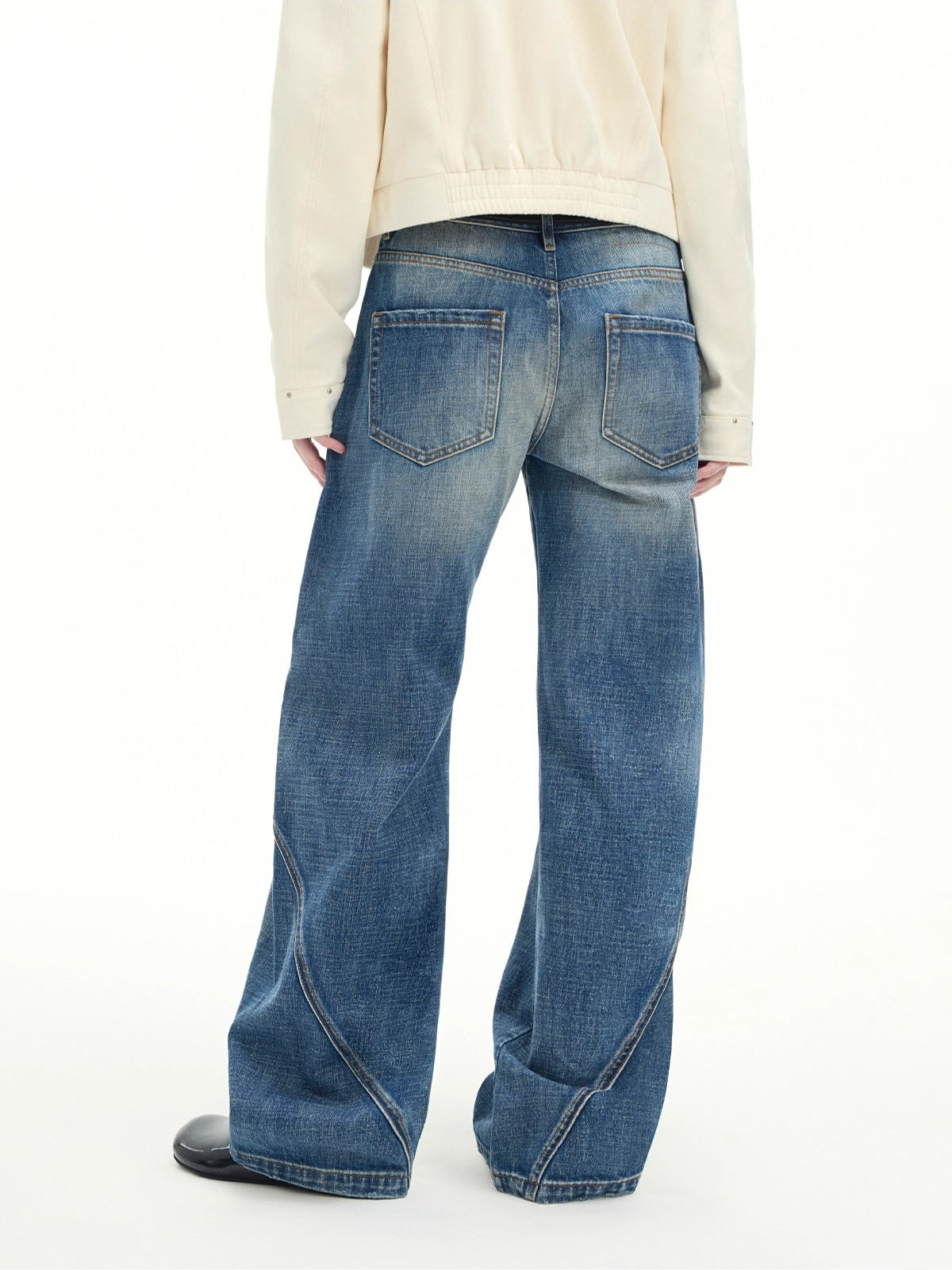 Vintage Washed Wide-Leg Denim Pants