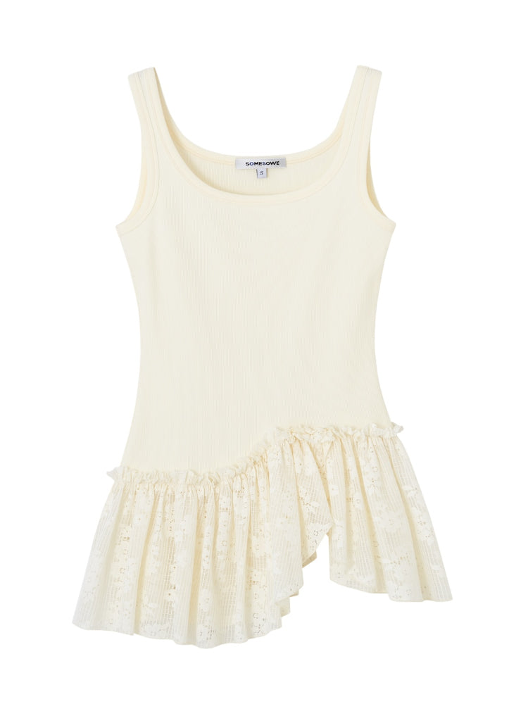 Lace-Edge Irregular Patchwork Vest