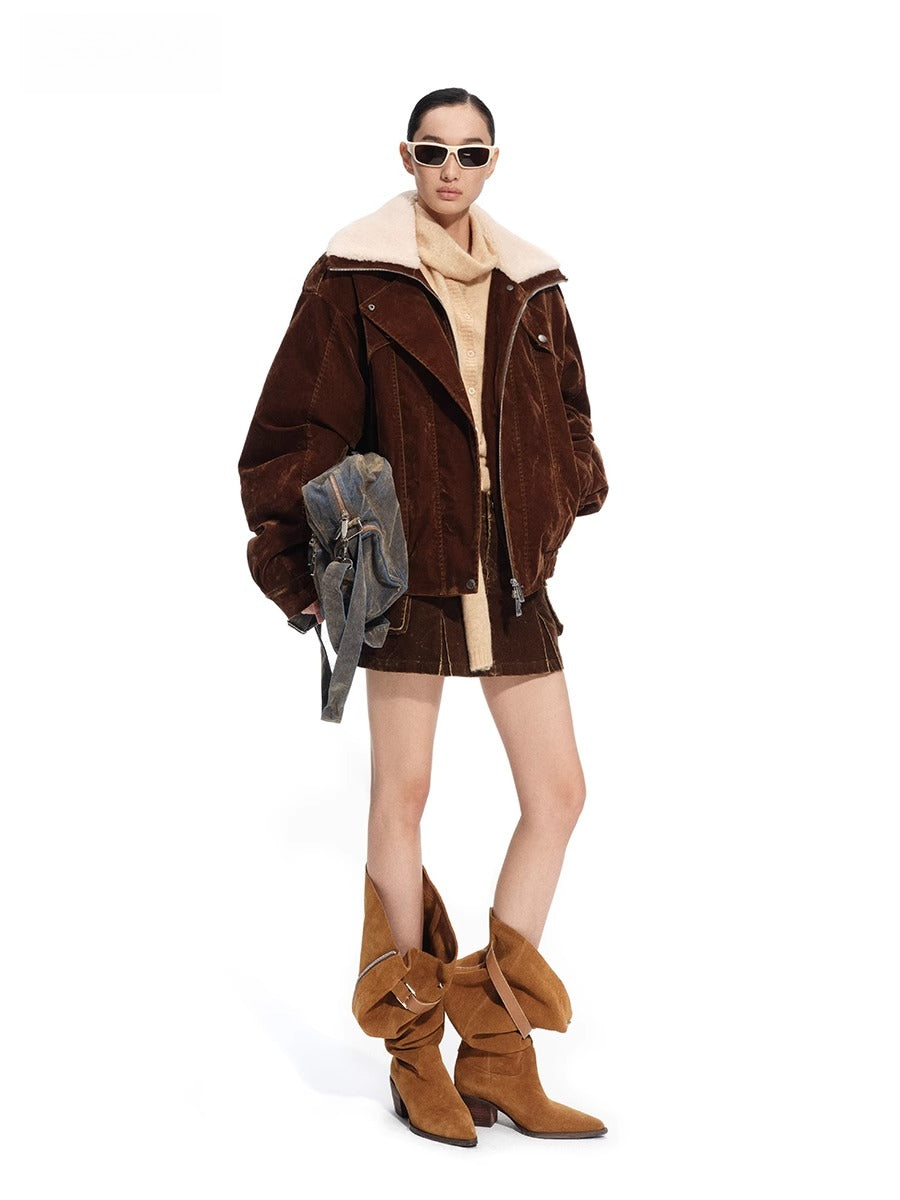 "Rose Series" Alpaca Wool & Scarf Collar Knit Cardigan - CHINASQUAD