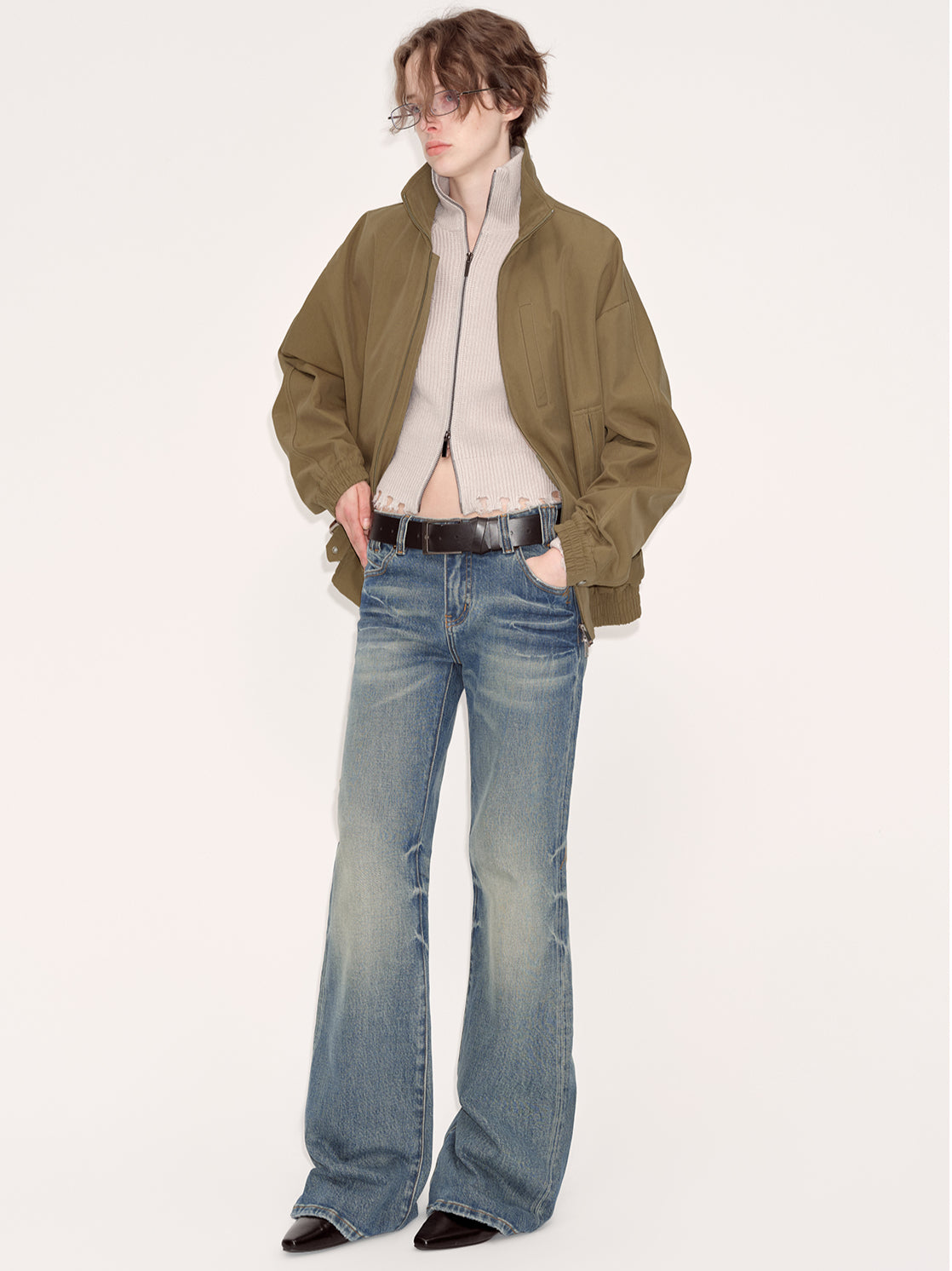 Blue Denim Flared Pants - CHINASQUAD