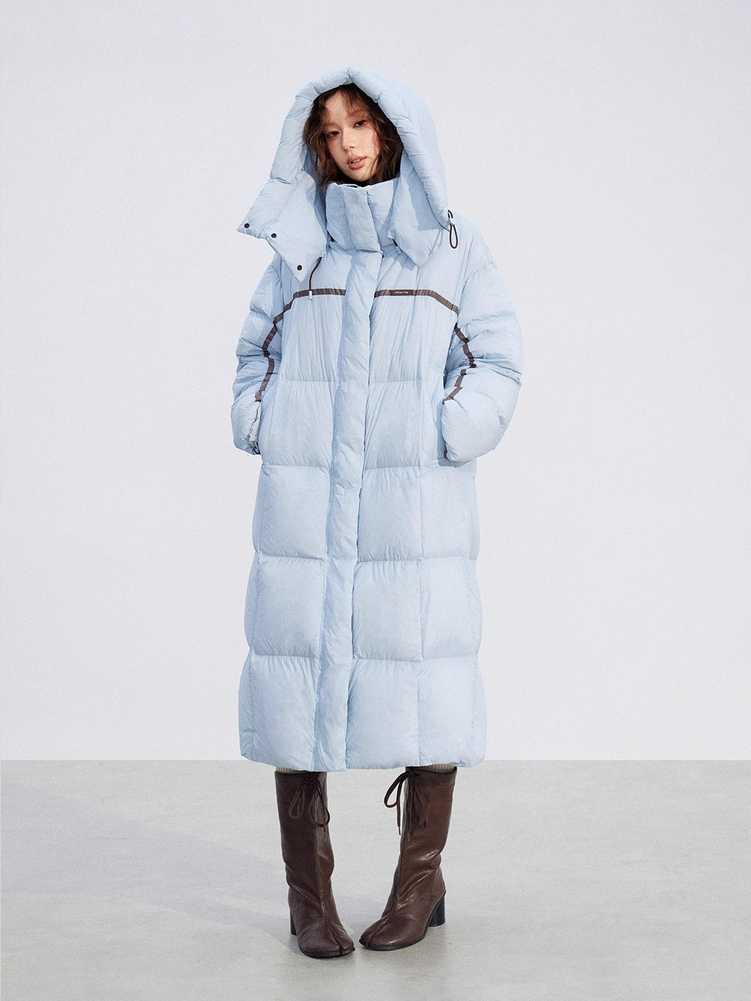Down Hooded Longline Puffer Coat