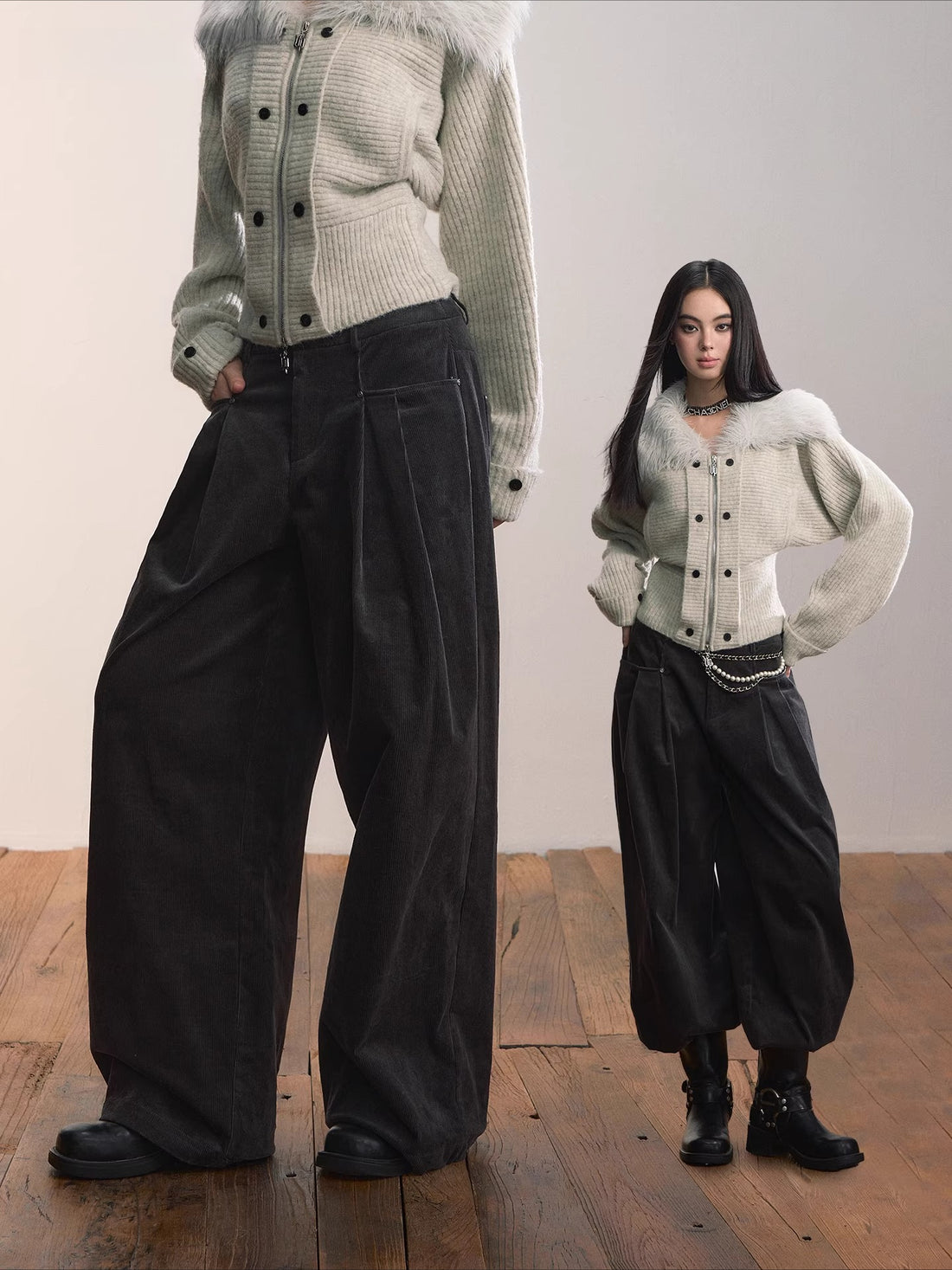 Corduroy Pleated Relaxed Trousers
