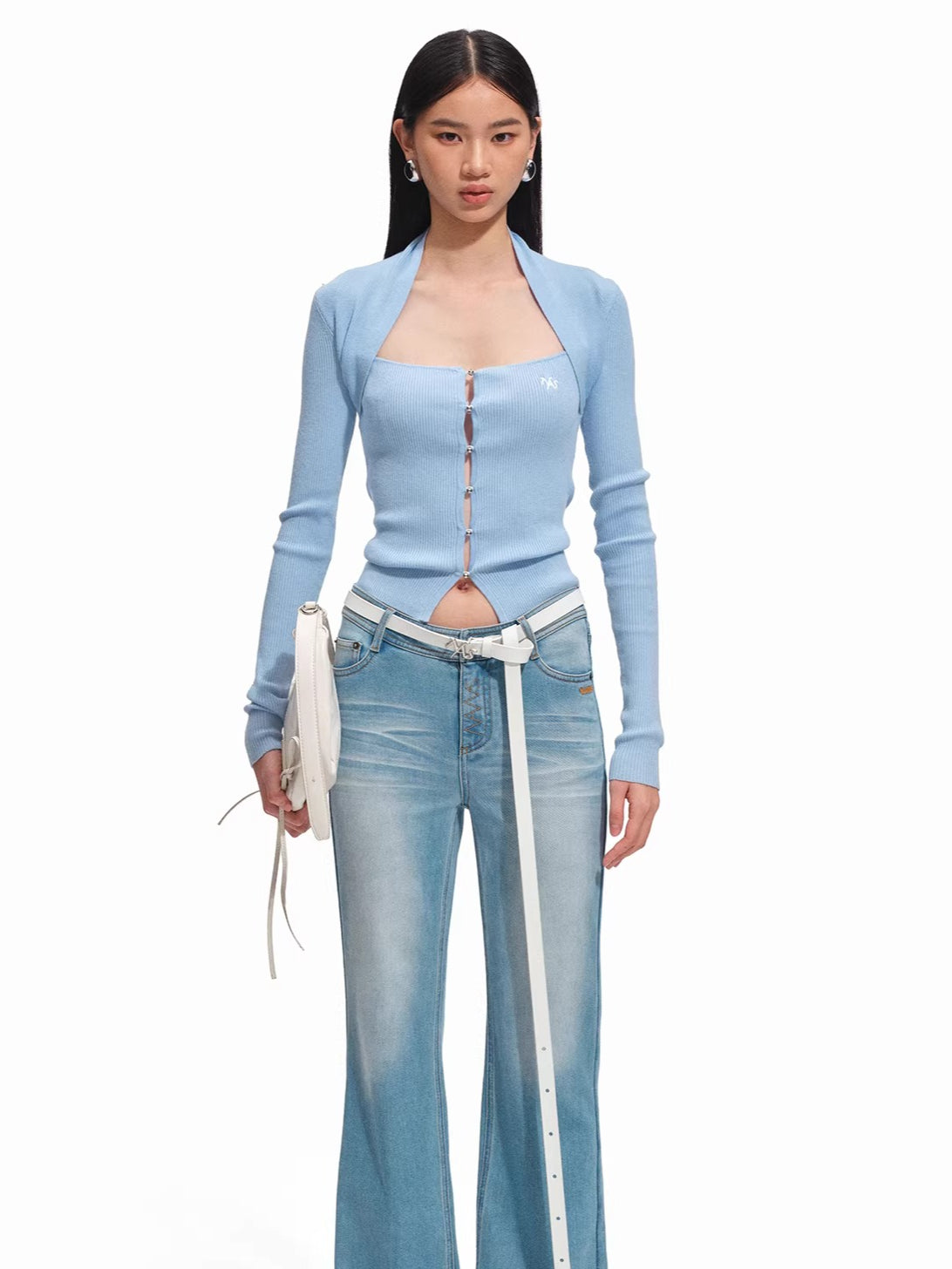 Wool-Blend Layered Illusion Pointelle Sweater