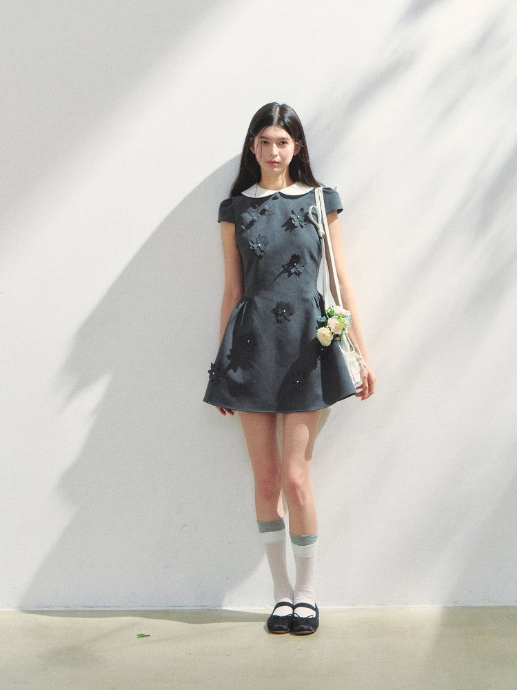 Doll-Collar Puffy Dress - CHINASQUAD