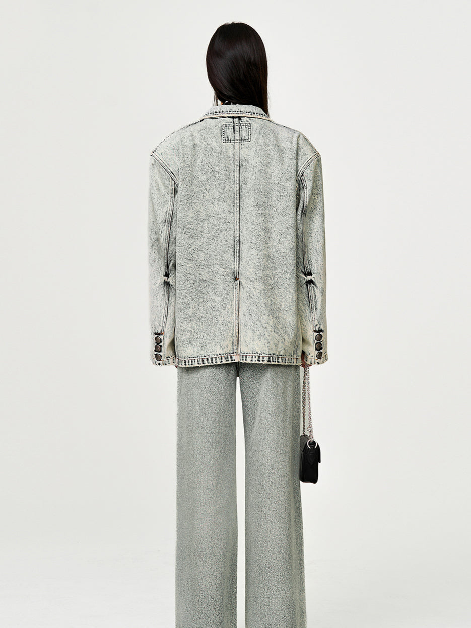 Compass Wild Studded Denim Blazer - CHINASQUAD