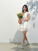 Puff Sleeve Printed Waist - cinching Dress - CHINASQUAD