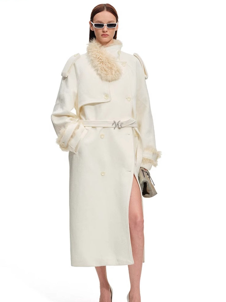 Polar Wool-Blend Belted Coat