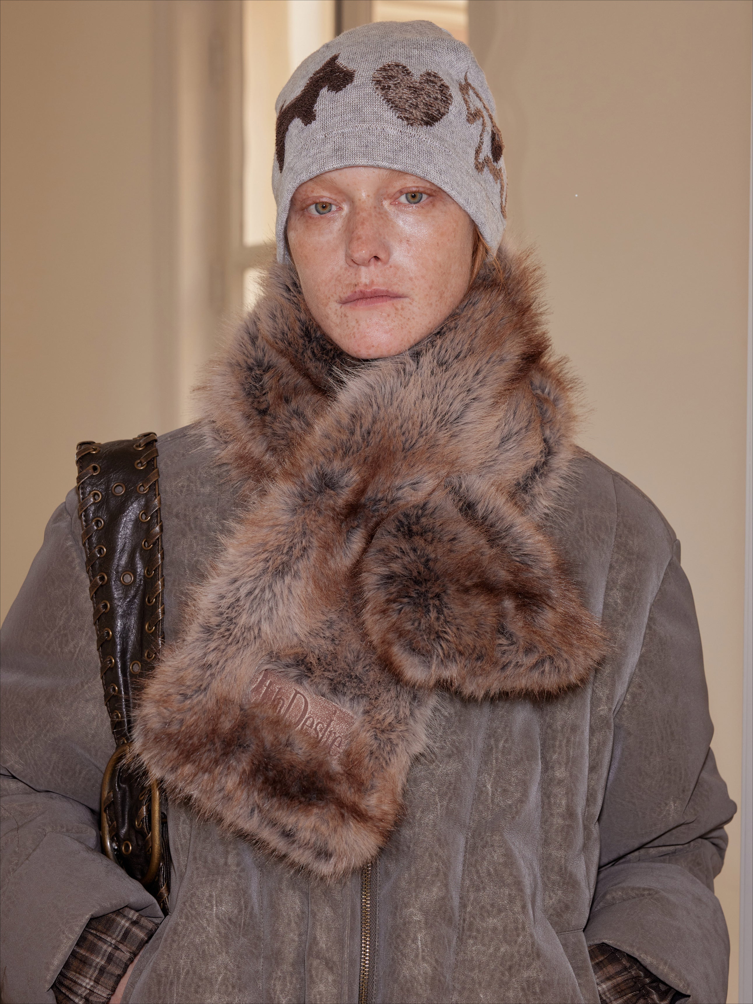 Double-tone Fur & Leather Winter Scarf - CHINASQUAD