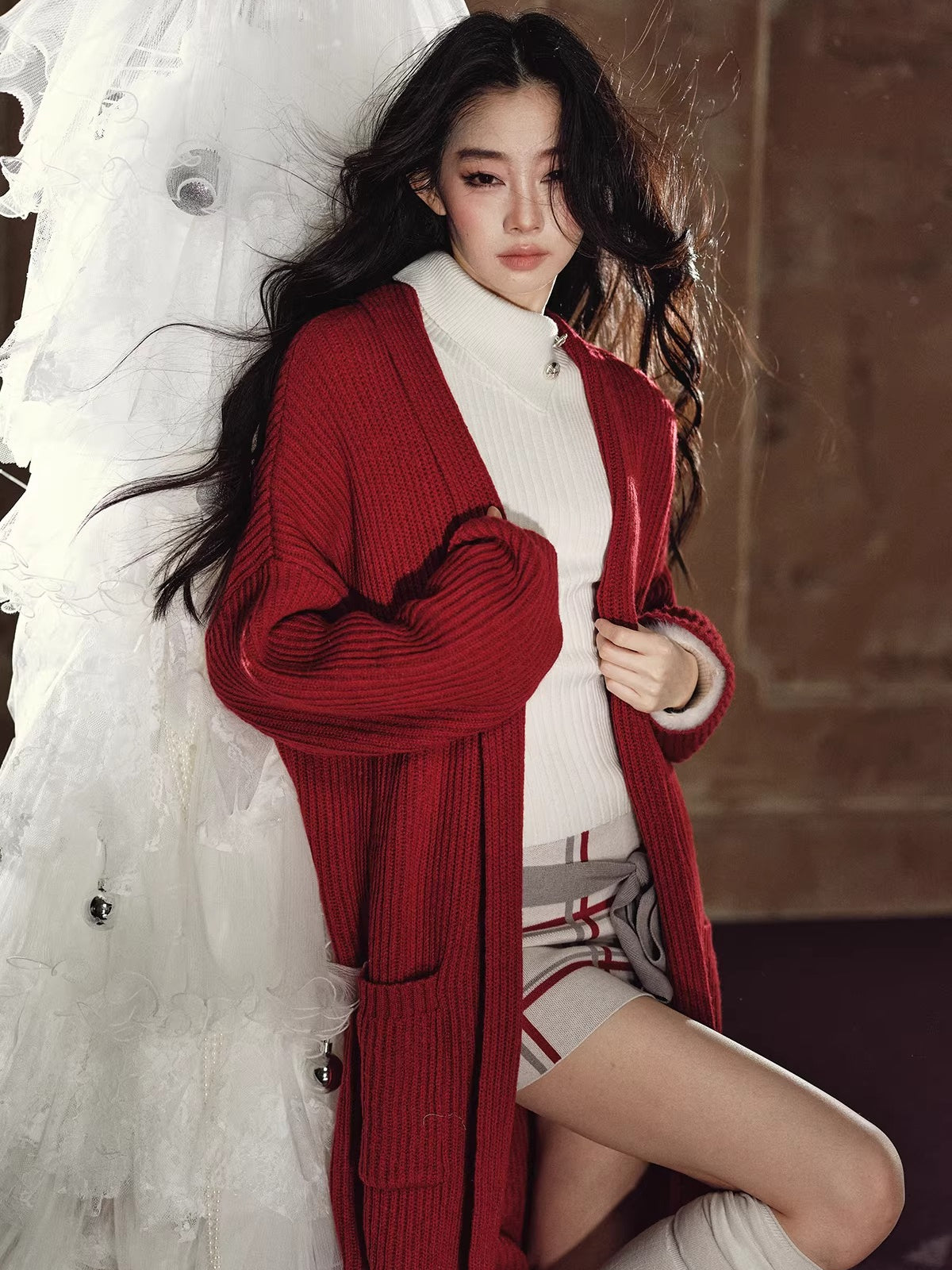 Oversized Wool Knit Overcoat