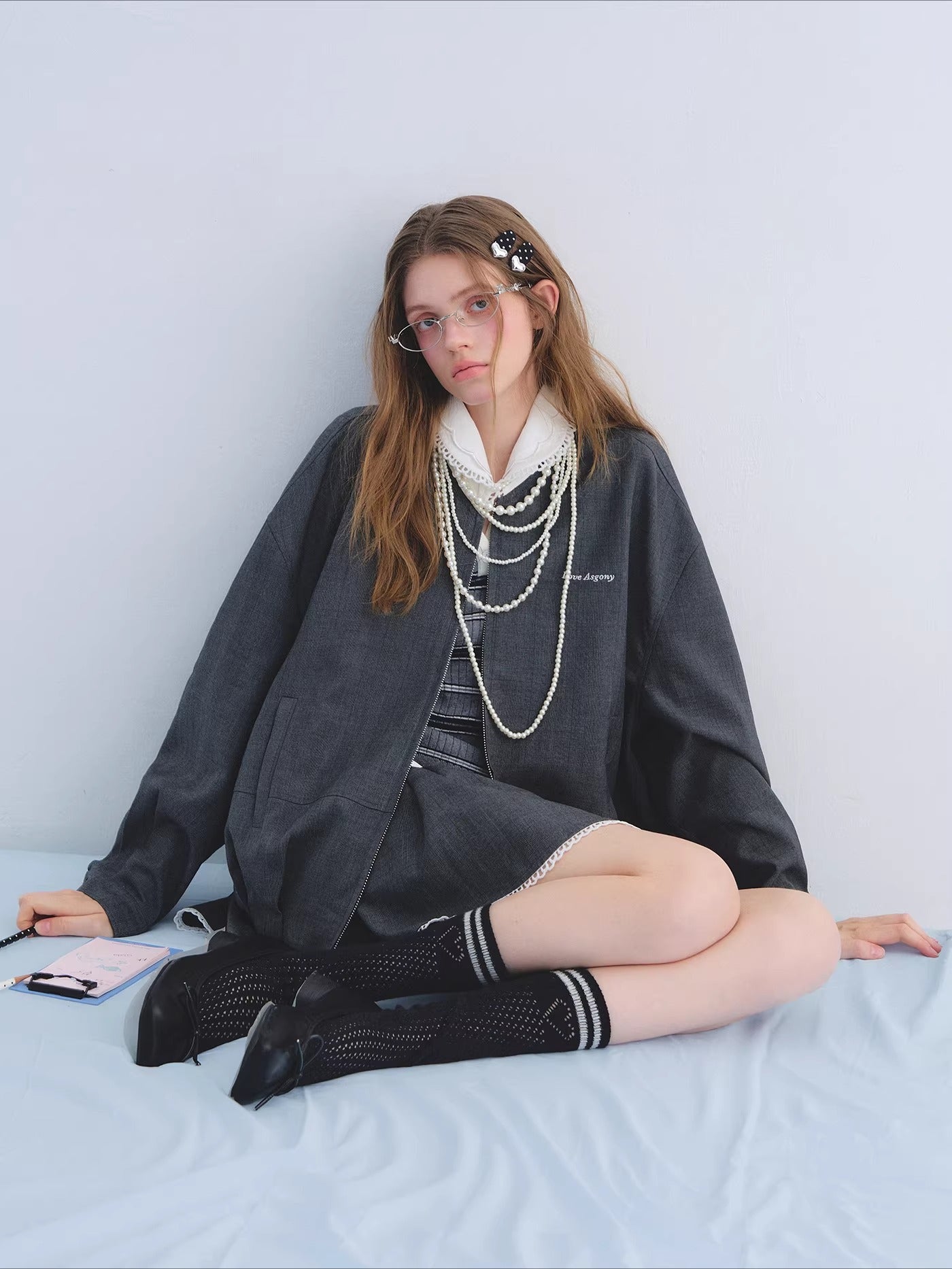 Ruffle Collar Cropped Peplum Jacket Set