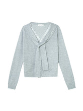 Lace Splicing Strappy Knitted Cardigans - CHINASQUAD