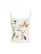Off-white Lace Panel Camisole - CHINASQUAD