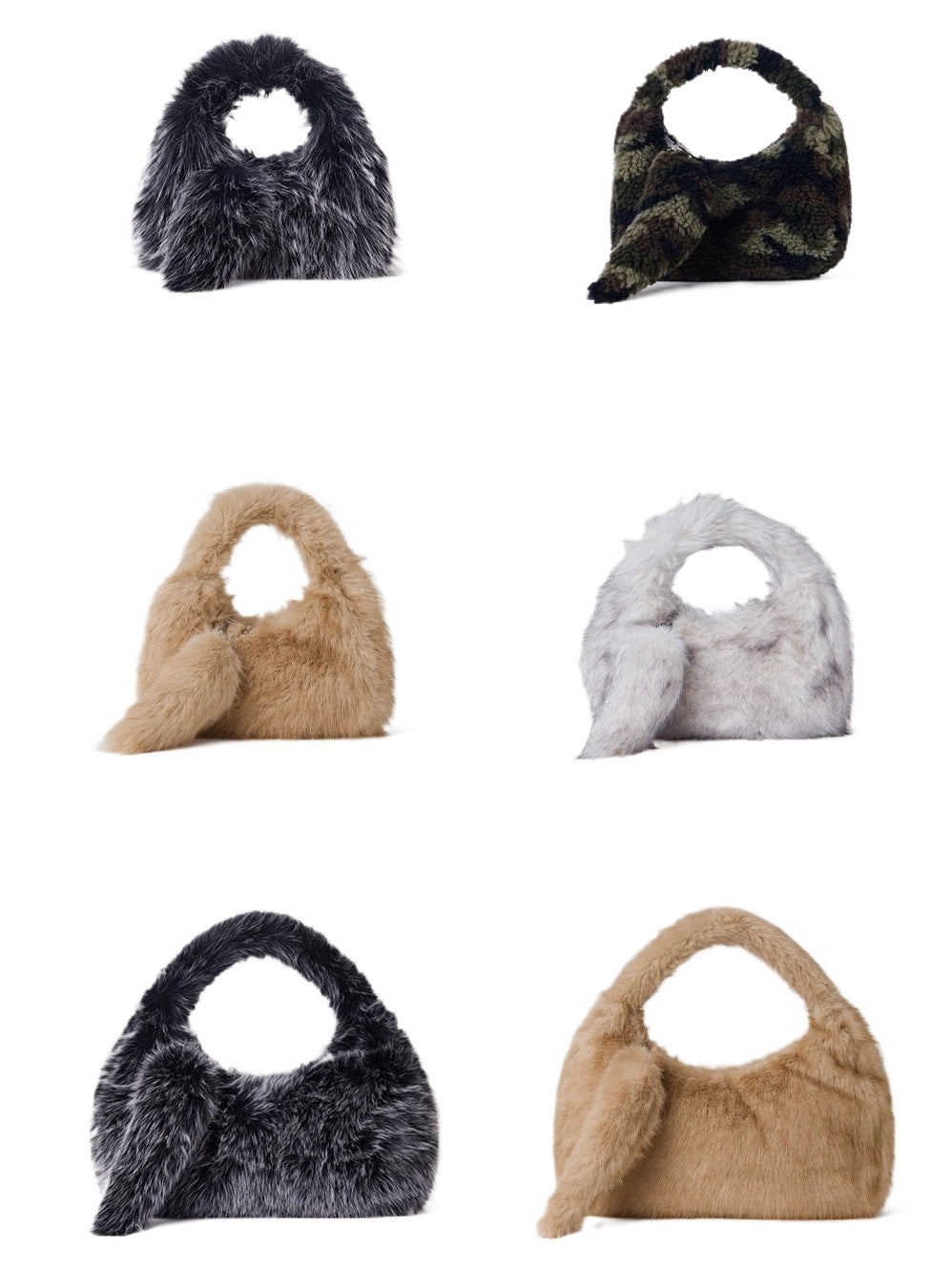 Cross Relic Faux Fur Stone Bag