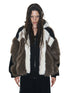 Brown Colorblock Hooded Winter Fleece Coat - CHINASQUAD
