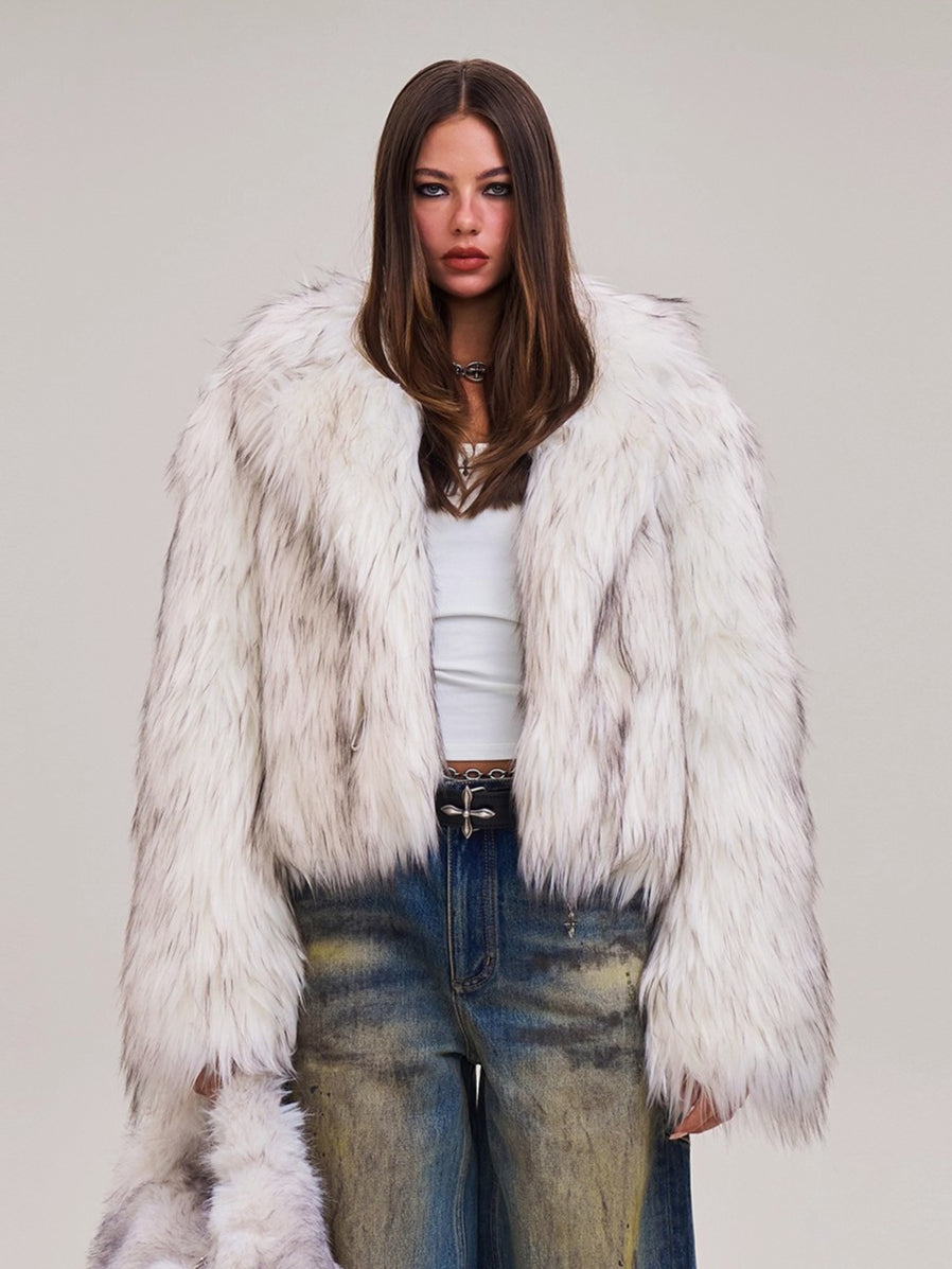 Cross Relic Wilderness Hunter Cropped Faux Fur Jacket