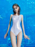 White Open-Back Professional One-Piece Swimsuit - CHINASQUAD