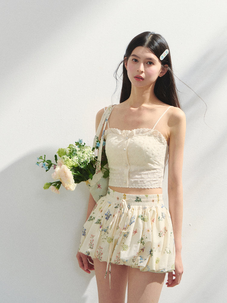 Color-Blocked Lyocell Bubble Skirt - CHINASQUAD