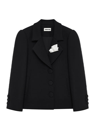 Wool Lapelled Structured Blazer - CHINASQUAD