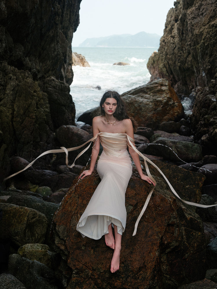 Pearl Strap Mermaid Dress - CHINASQUAD