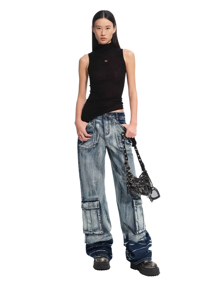 "Feria Series" Volcano Denim Loose Wide-leg Jeans - CHINASQUAD