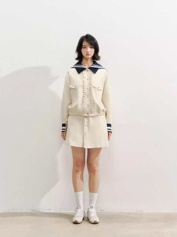 Naval Collar Vintage Stylish Jackets