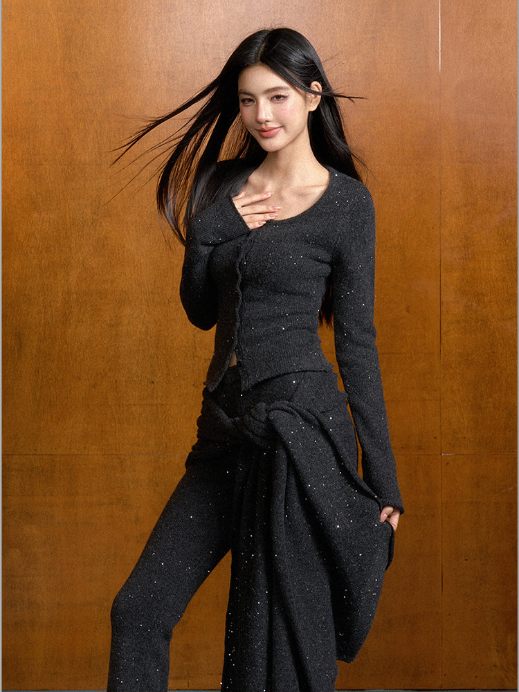 Chanel-Style Round-Neck Knitted Cardigan - CHINASQUAD