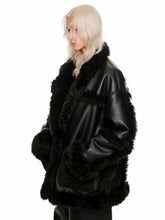 Black & White Reversible Shearling Coat - CHINASQUAD