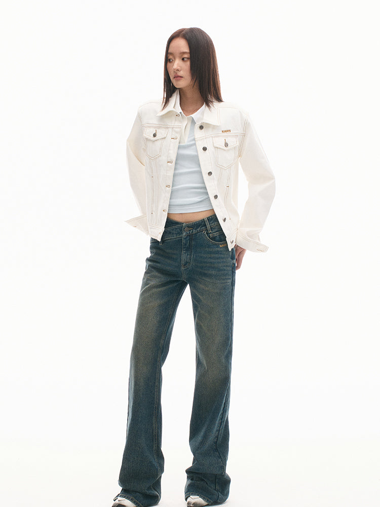 Black and White Striped Slim Fit Shoulder T-shirt - CHINASQUAD