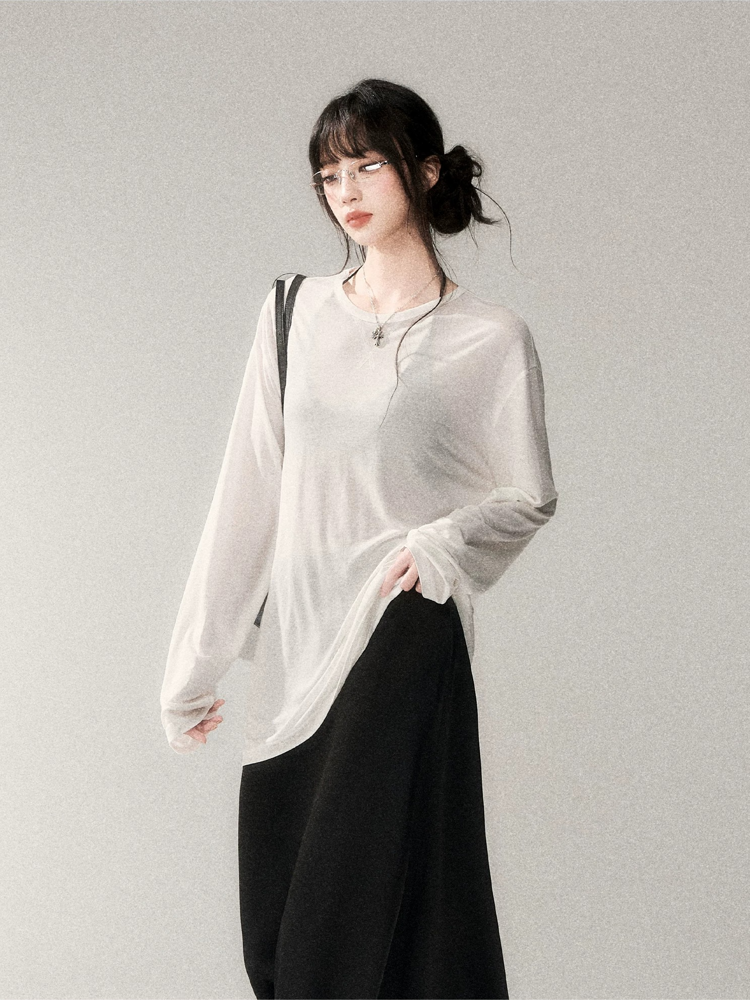 Luxe Lyocell Linen Relaxed Long Sleeve Tee