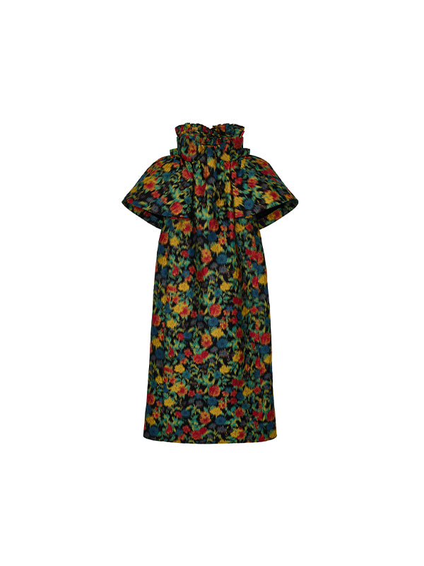 Custom Floral Strapless Gown Dress - CHINASQUAD