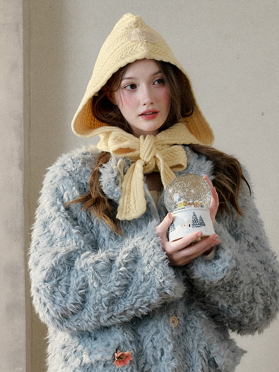 Galaxy Wonder Fluffy Bow Knit Hat - CHINASQUAD