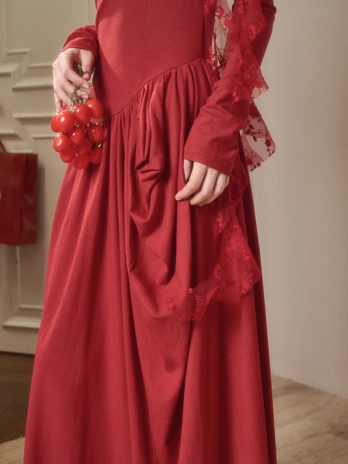 Berry Glaze Off-Shoulder Knit Maxi Dress